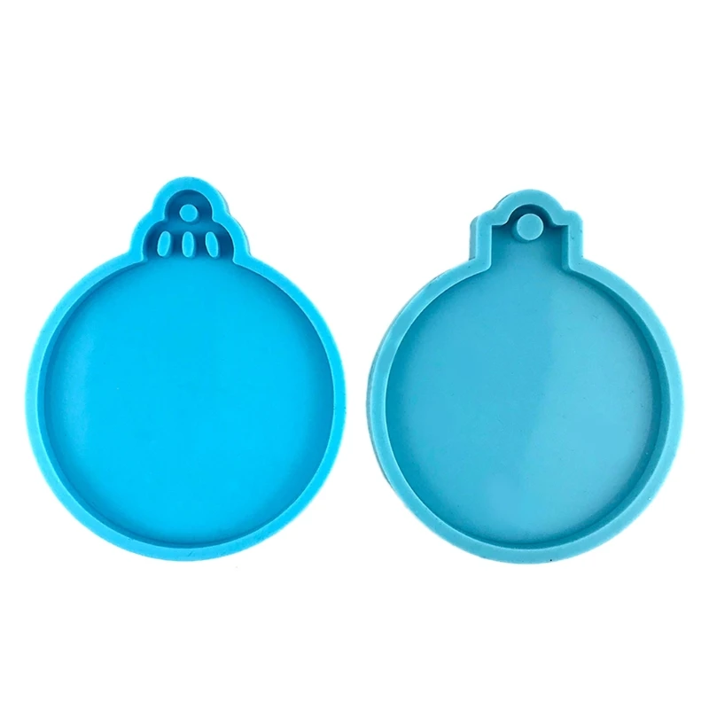 

N58F 1Pc/2Pcs Shiny Glossy Christmas Keychain Silicone Mold for Christmas Gift Craft