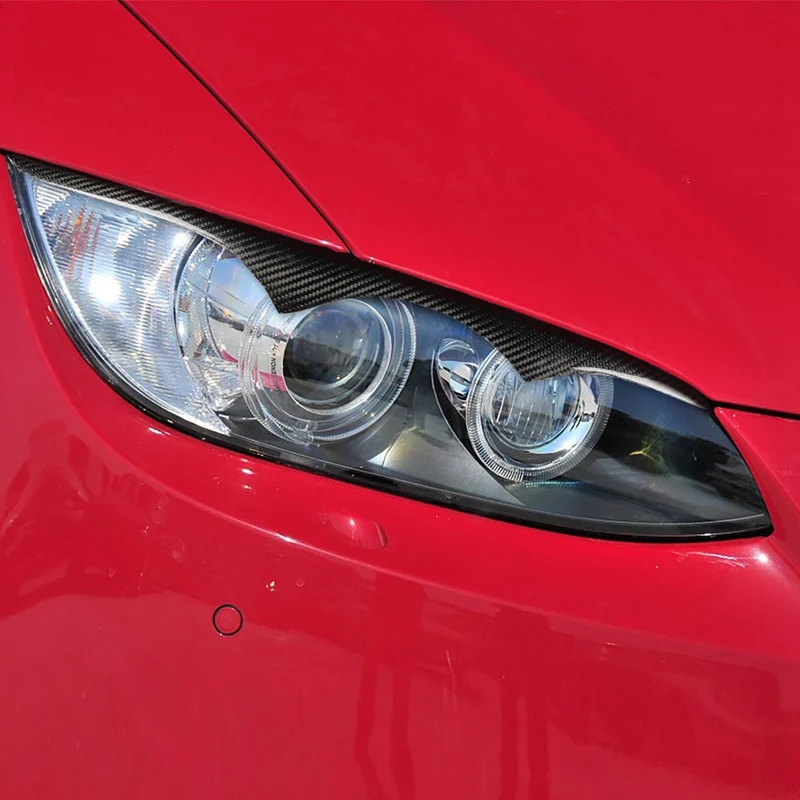 

Real Carbon Fiber Headlight Lid Eyebrow Headlight Eyelids Decoration for-BMW 3 Series E92 E93 M3 Coupe 2006-2012