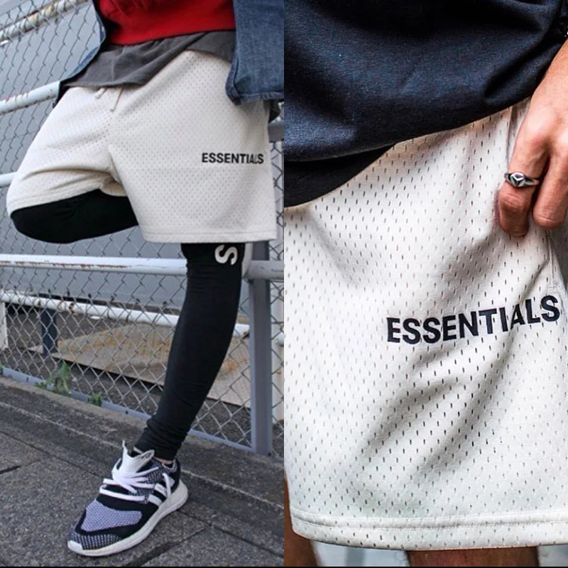 

21SS Hip Hop Men's Shorts Mesh Basketball Shorts Essentials Casual Streetwear Printing Fitness Fashion Men Jogger Sweatpants