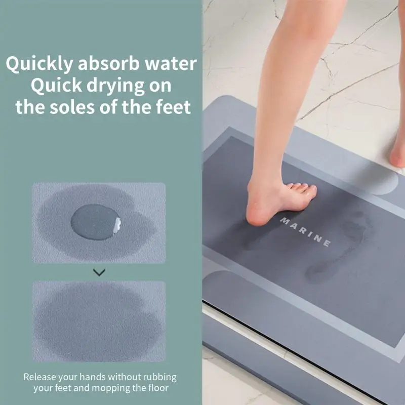 

Home Bath Mat Coral Fleece Bathroom Carpet Water Absorption Non-slip Memory Foam Absorbent Washable Rug Toilet Floor Mat