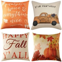 18 inch thanksgiving fall pillow covers set of 4 autumn harvest pumpkin theme farmhouse decorative sofa couch home decor