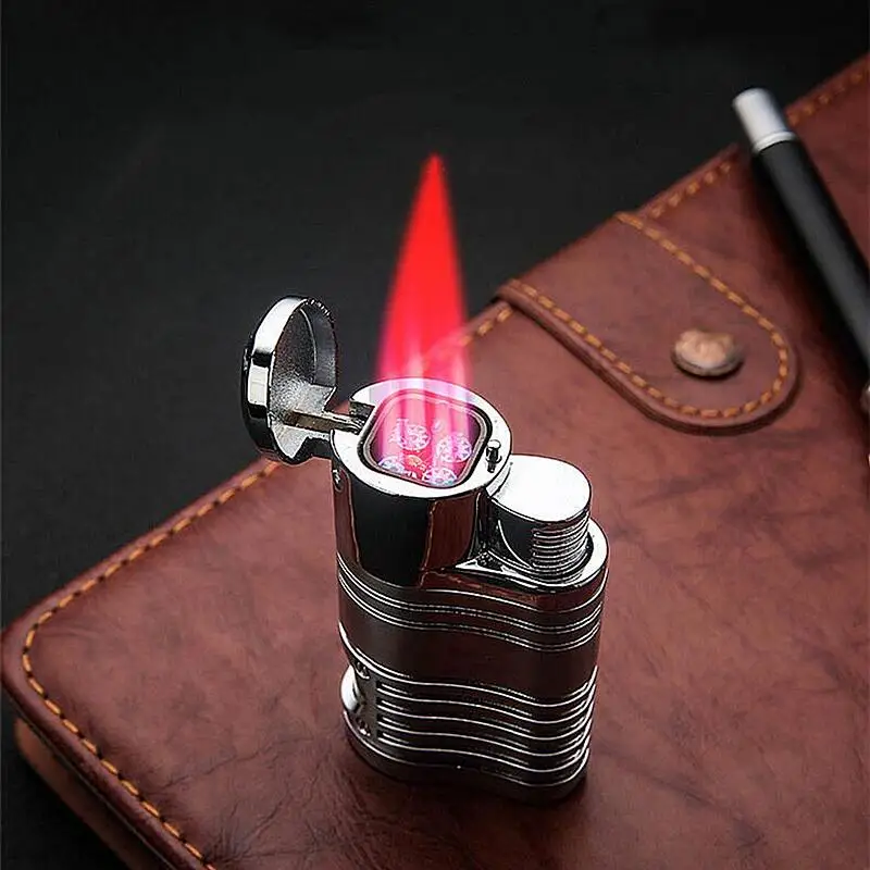 

New HONEST Brand Quadruple Flame Cigar Lighter Windproof Jet Red Fire Torch Spray Gun Refillable Butane Gas Cigarette Men's Gadg
