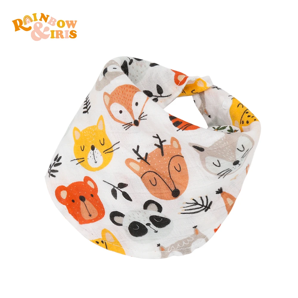 

Rainbo&Iris Organic Bamboo Cotton Muslin Baby Dribble Bib Festival Decorations Newborn Gift