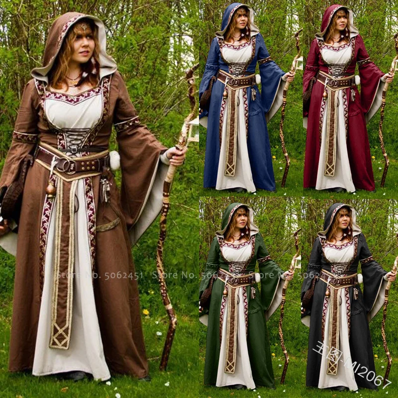 Средневековый Хэллоуин для женщин Королева вечерние платья эльф ретро с
