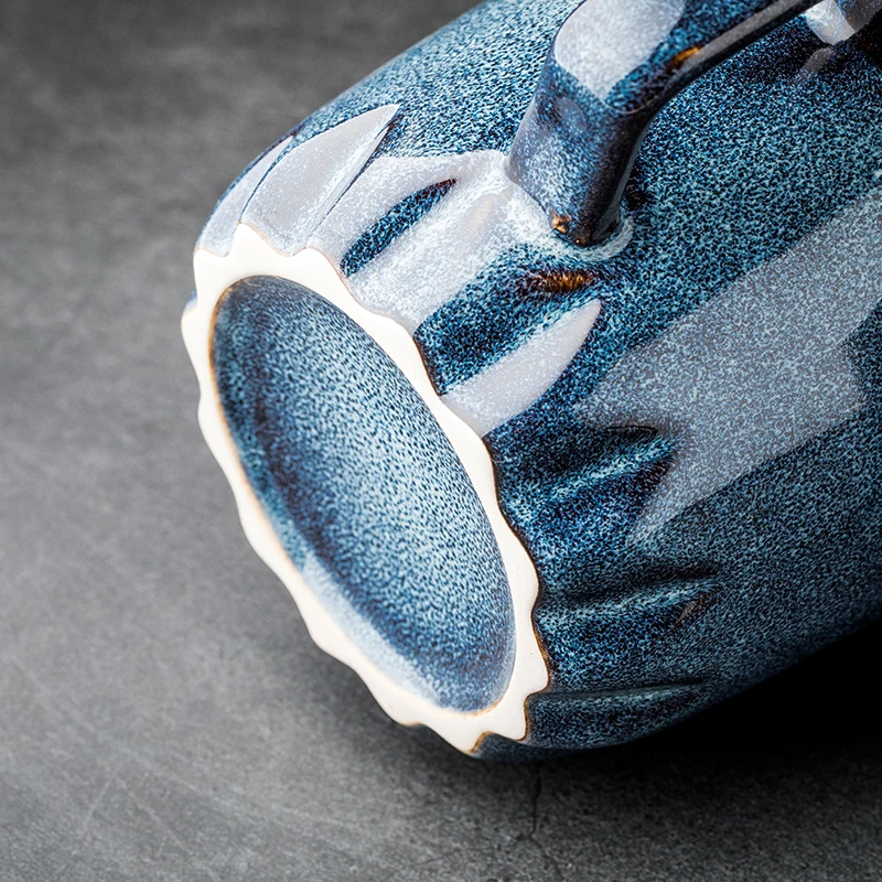 

High-value coffee cup ins retro blue mug home dormitory ceramic big cup drinking cup