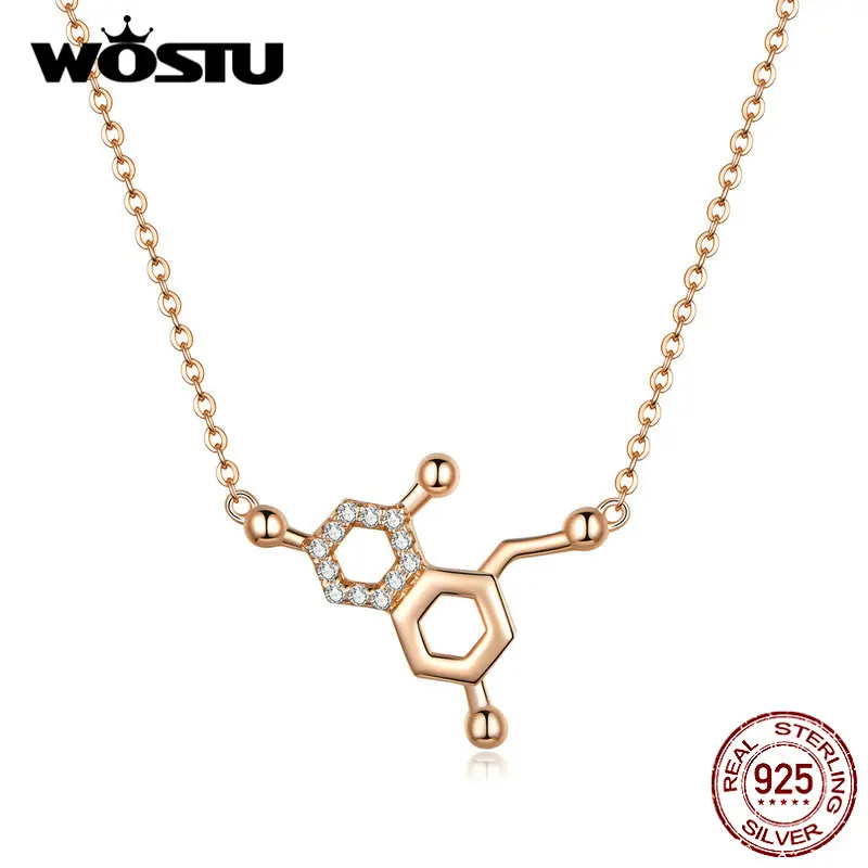 WOSTU модное ожерелье из стерлингового серебра 925 пробы с сердечком допамина