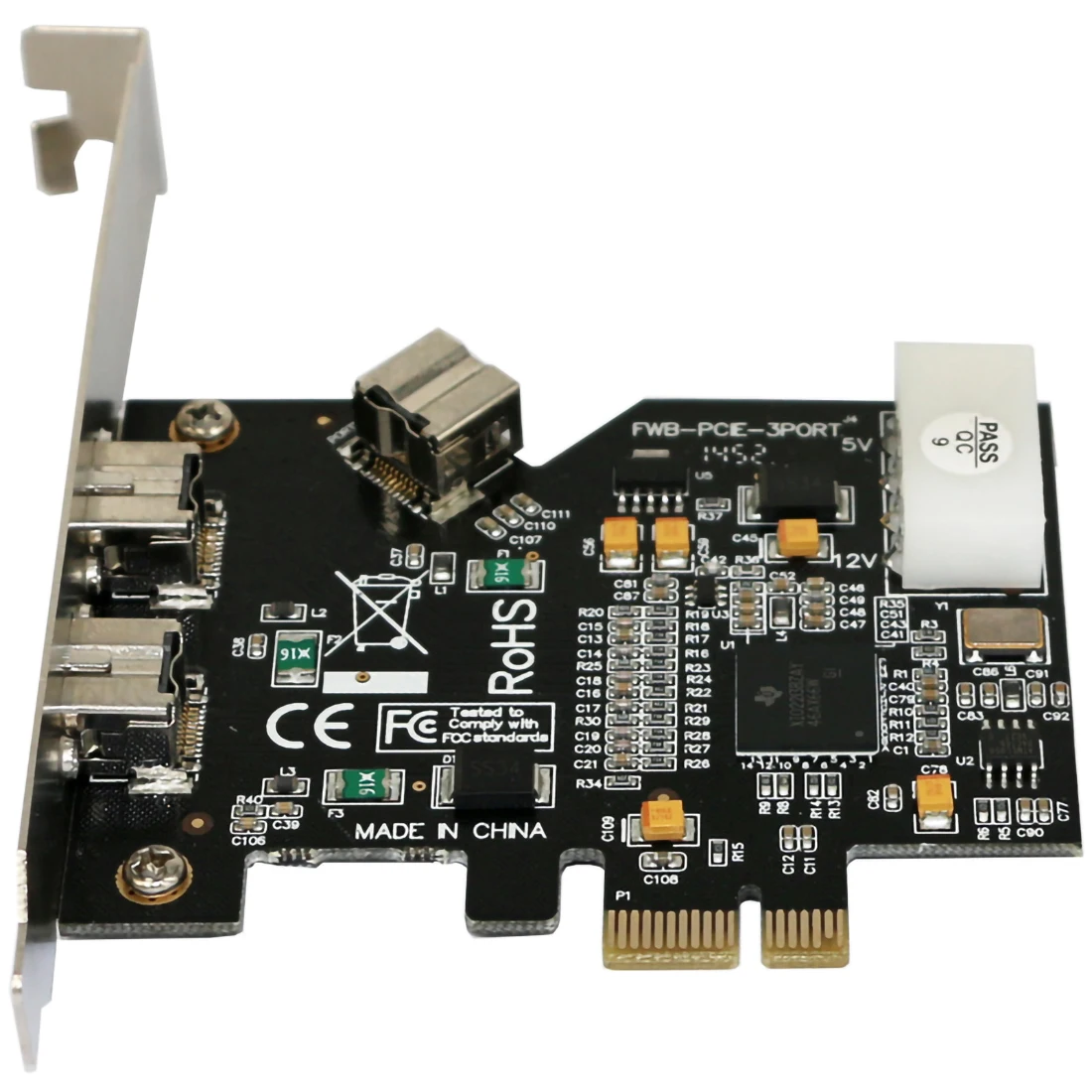 

PCI Express PCI-E x1 to 3 Ports 1394B Controller Card Add On Card for FireWire 800 IEEE 1394 B 2+1 Digital Camera Video Capture