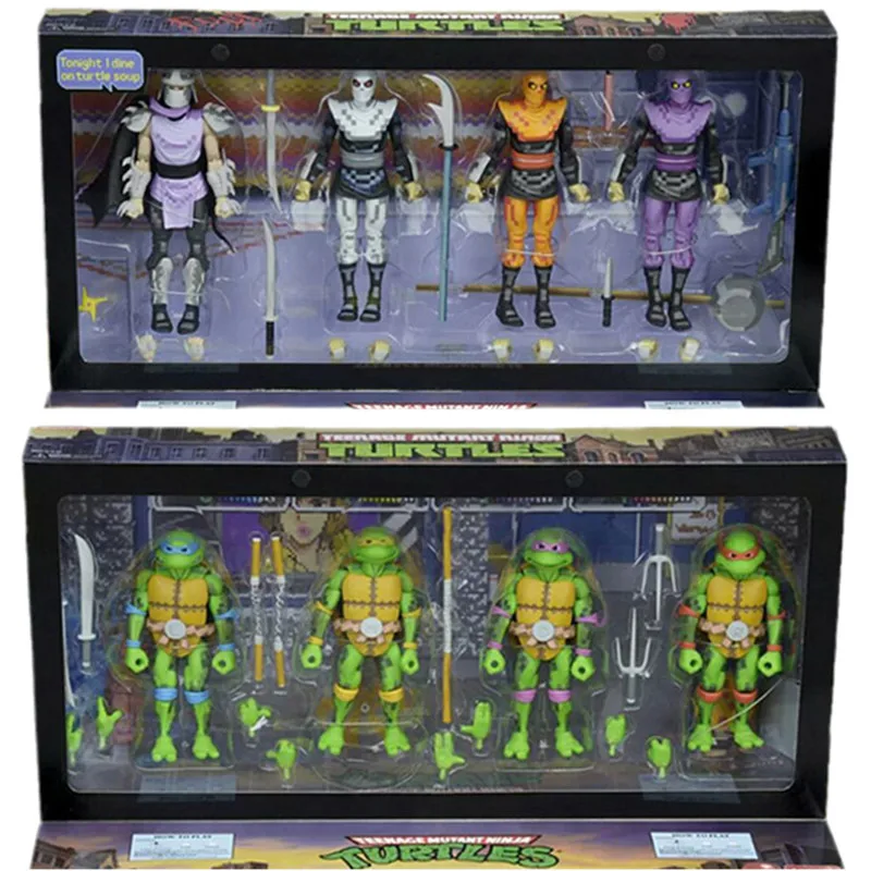 Espaço dos Eua Kit de Brinquedos de Garagem Neca Turtles Clássicas Originais Peças Filmes Mutantes Ninja Edição Limitada Presente 4