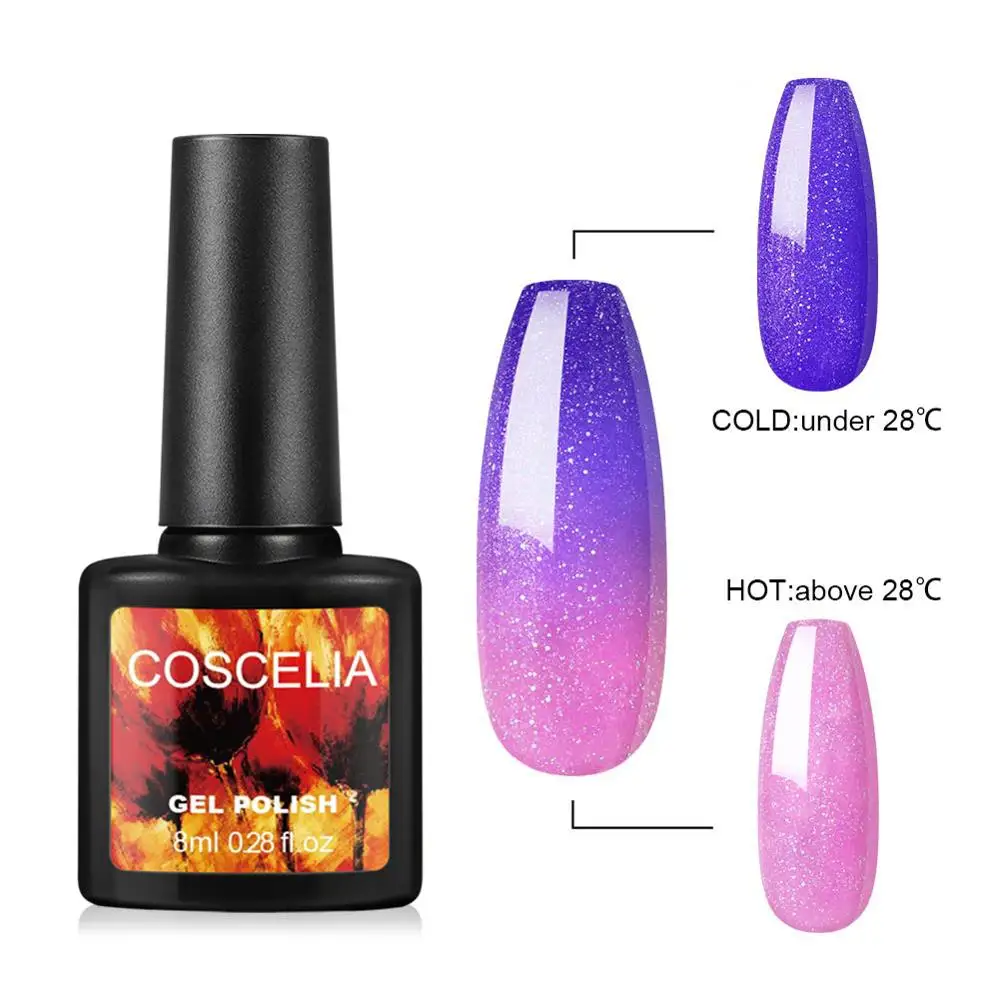 COSCELIA 8 мл термо изменяющийся УФ-гель для ногтей впитывающий УФ и светодиодный