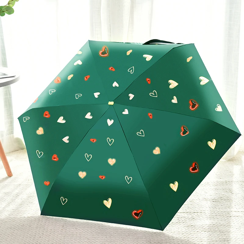 Мини-зонт Карманный ультралегкий с защитой от УФ-лучей и цветами | Дом сад