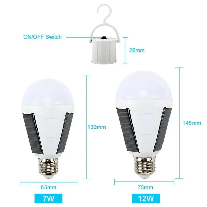

Solar Lamp Powered Portable Led Bulb Light Solar Energy Lamp Led Lighting Solar Panel Camp Tent Night Indoor Fishing Light Hook