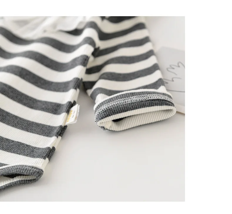 

New spring flounced collar long-sleeved striped baby Bodysuits baby girl clothes baby girl clothes