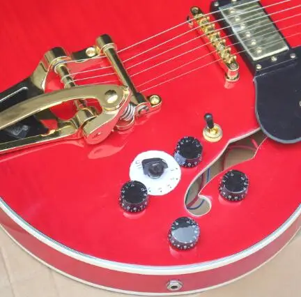 Бесплатная доставка Высококачественная новая гитара с отверстием F красная