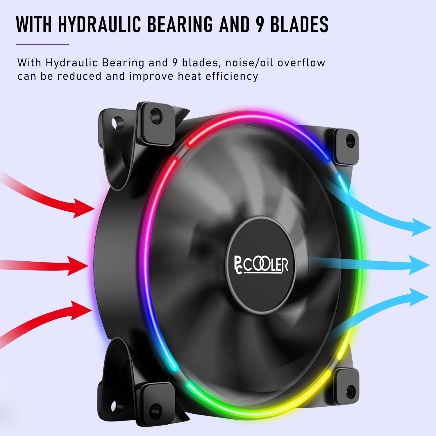 3 шт. PCCooler RGB вентилятор 120 мм ШИМ двойное кольцо охлаждающий 5V 3Pin и синхронизации