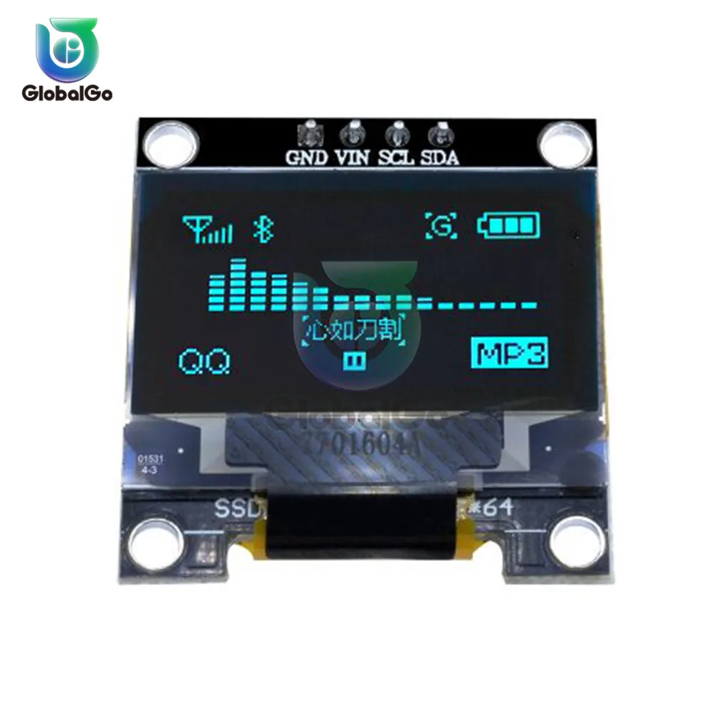 0,96 дюймовый IIC Серийный желтый синий oled-дисплей модуль 128X64 I2C SSD1306 12864 ЖК-экран Плата GND VCC SCL SDA 0,9" для Arduino
