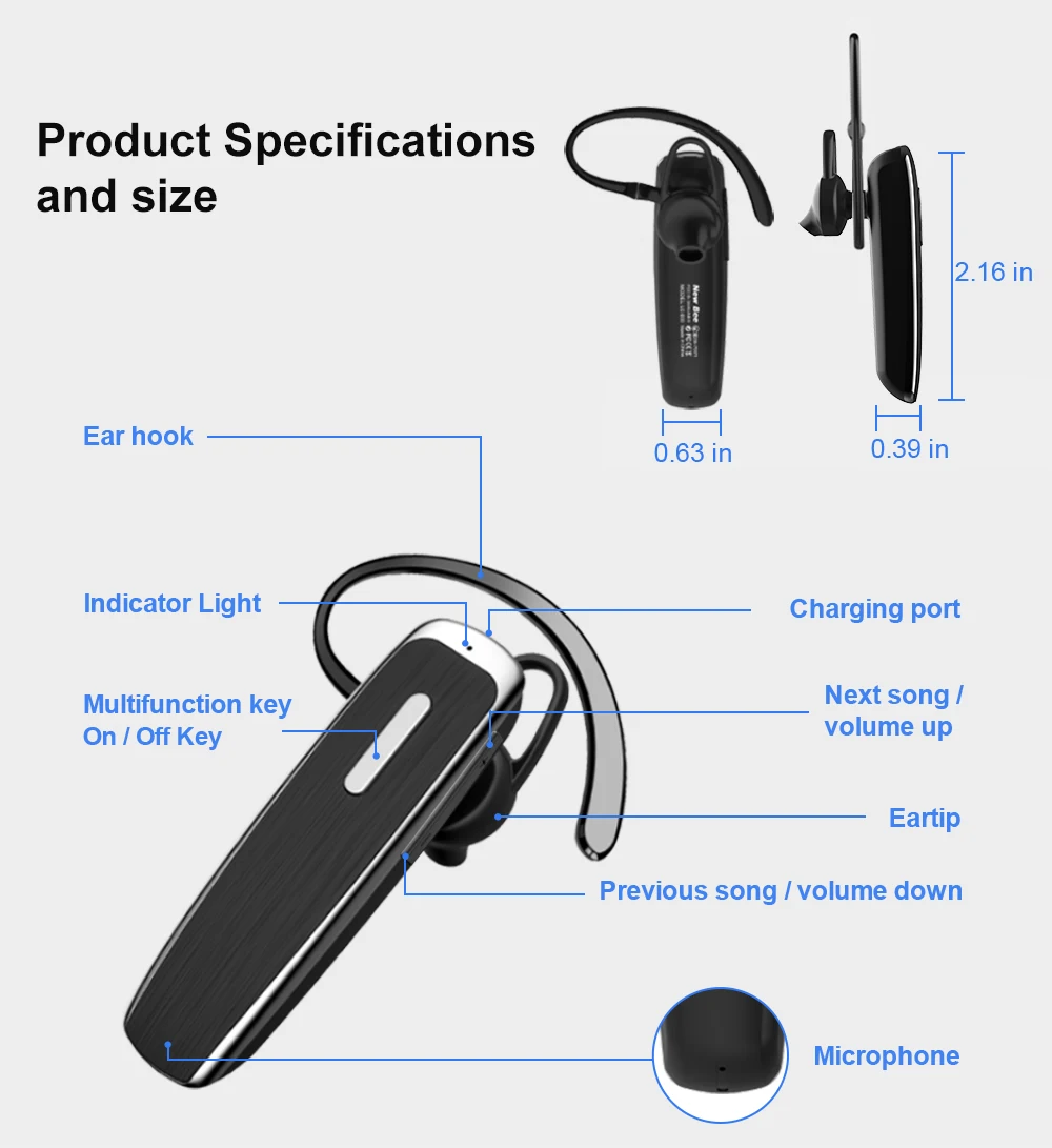 Новинка Bee B30 Bluetooth наушники 22H время разговора Поворотная гарнитура громкой связи беспроводные наушники с шумоподавлением Микрофон для телефона
