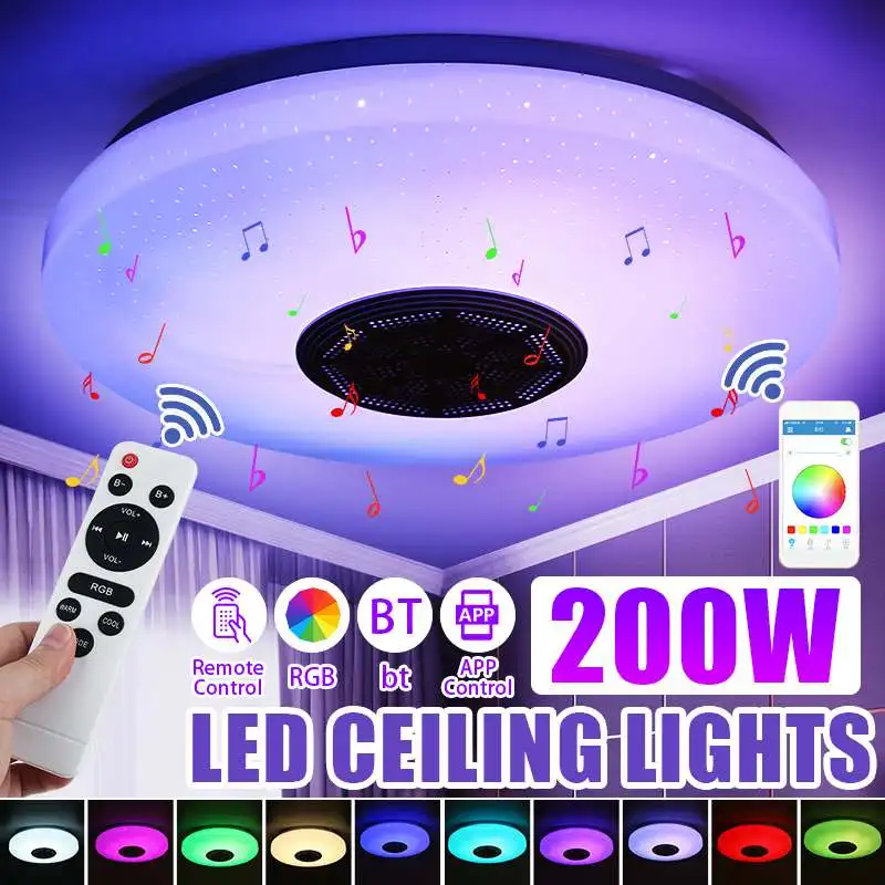 Современный RGB светодиодный потолочный светильник 200 Вт 220 В домашнее освещение