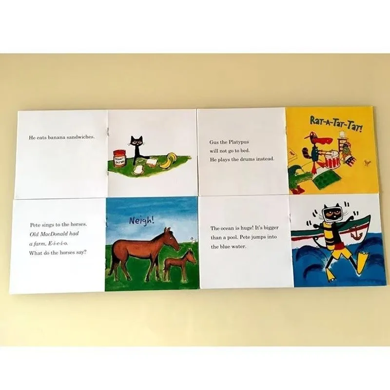 

12 Book/Set I Can Read The Pete Cat English Books For Kids Story Libros Educational Toys For Children Pocket Reading Livros Art