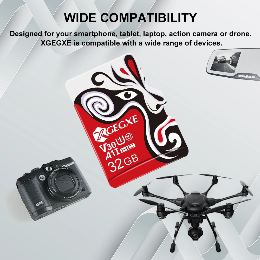XGEGXE карта памяти, 8 ГБ, 16 ГБ, 32 ГБ, 64 ГБ, 128 ГБ, 256 ГБ, 512 ГБ, Micro SD карта C10, TF карта, флеш-накопитель для смартфонов