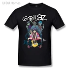 LIDU крутые футболки Gorillaz женские и мужские футболки хлопковые летние футболки с коротким рукавом Графические футболки топы