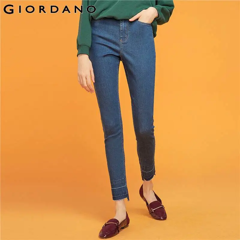 Giordano/женские джинсовые джинсы длиной до щиколотки с высокой талией, джинсы с пятью карманами, джинсы Сальса Feminina 05429331