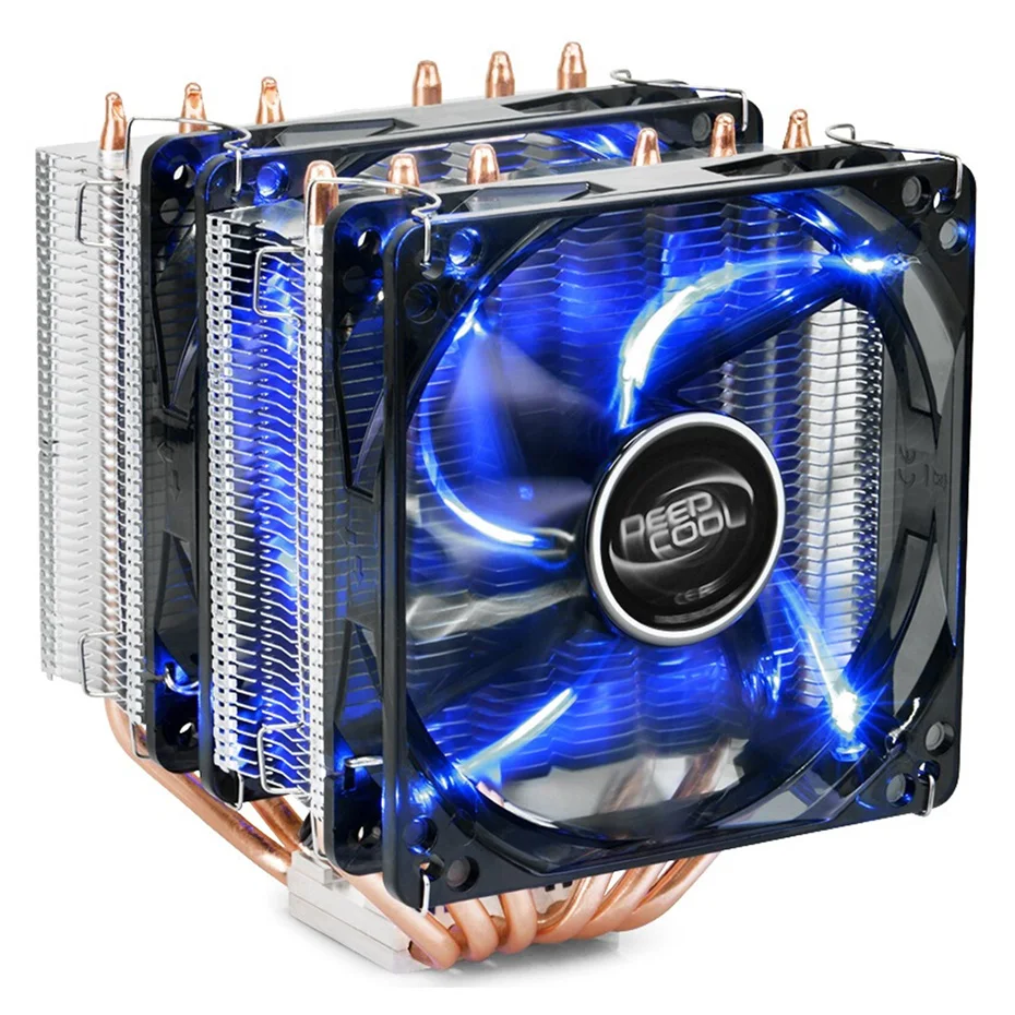 Кулер для процессора DEEPCOOL NEPTWIN V2 6 тепловых трубок двойной радиатор 120 мм синяя