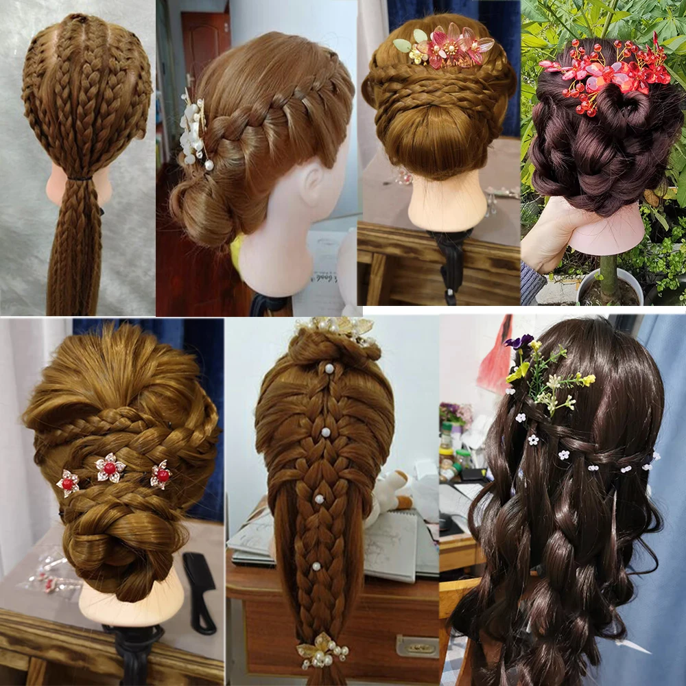

Head Dolls For Hairdressers High Temperature Synthetic Blonde Hair Mannequin Head Training Head For Braid Hairdressing Styling