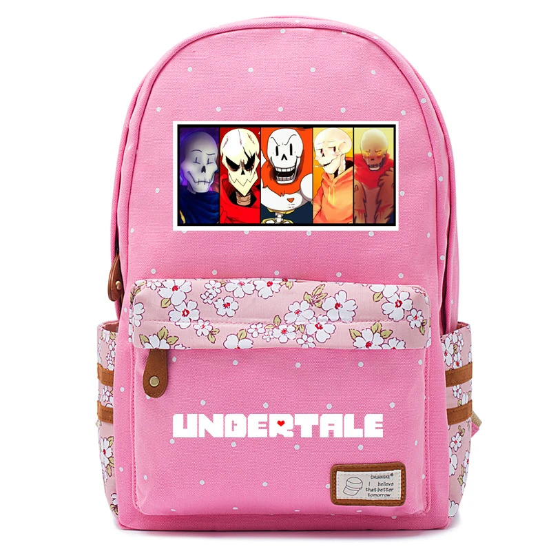 Холщовый Рюкзак с принтом Undertale школьные ранцы для Девочек Молодежные