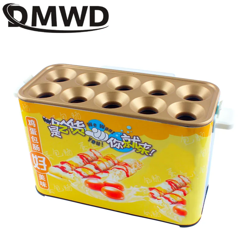 Машинка для приготовления яиц DMWD 220 В с 10 отверстиями аппарат выпечки хот-догов