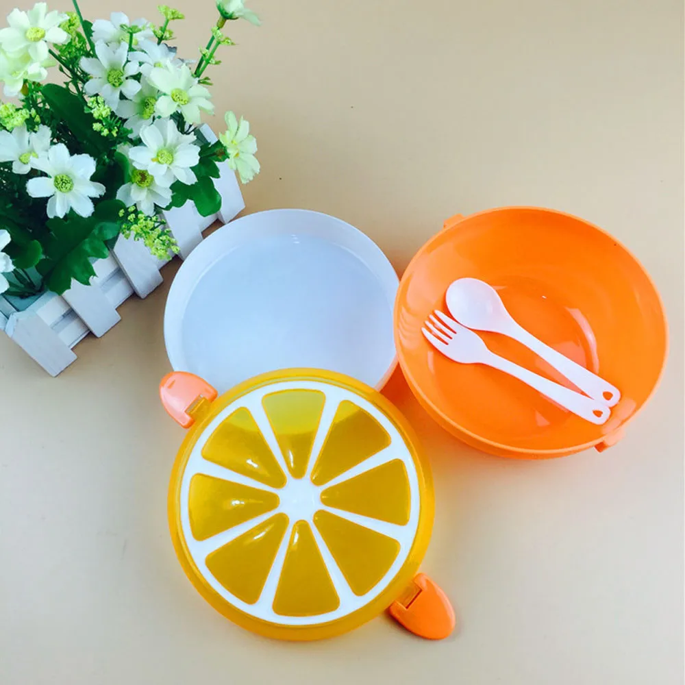 Children's Lunch Box Popular Children Food Containers Storage For Cute With Fork Spoon | Дом и сад