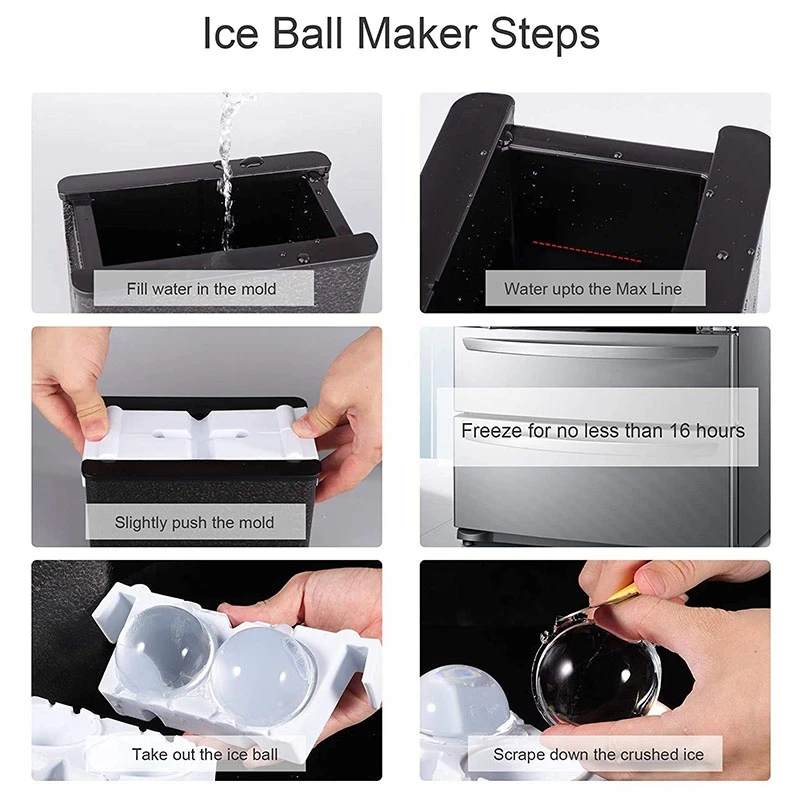 

Crystal Clear Ice Ball Mould Maker(Bubble-Free, 2-Cavity 2.35inch)