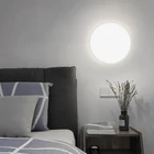 Настенный светильник с сенсорным выключателем, круглая лампа для спальни, домашсветильник светильник из акрила и железа, бра для лофта, лестницы