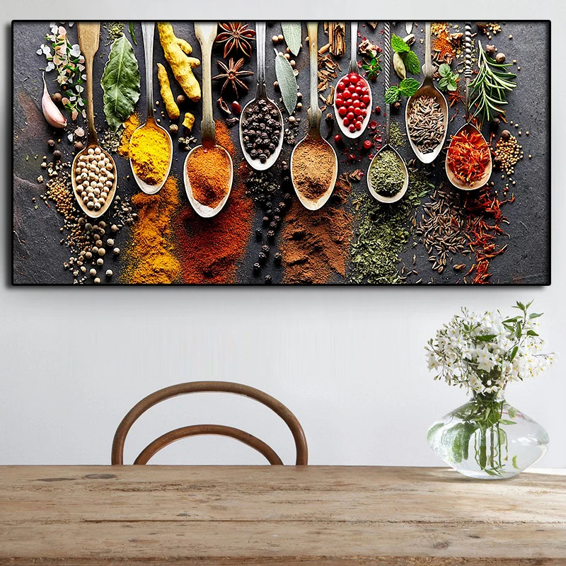 Kitchen Spices Poster Painting Modern Food Printed on Canvas Wall Art Picture Cuadros for Home Restaurant Posters Decor | Дом и сад