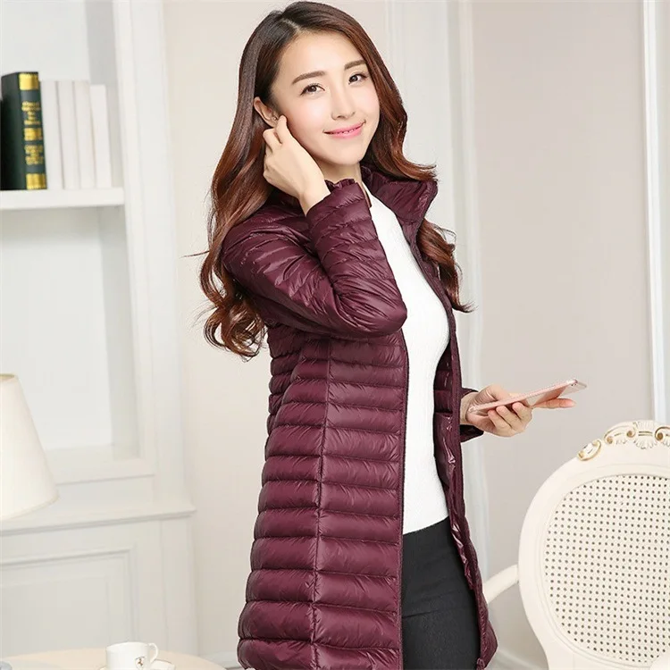 2018 Зимний новый стиль тонкий средней длины приталенный пуховик женская одежда