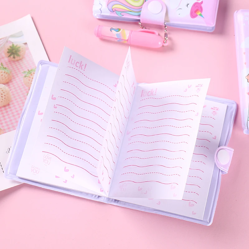 Мини Единорог блокнот с Фламинго с ручкой набор Kawaii животных медведи карманные блокноты для детей новые подарки студенческие канцелярские принадлежности