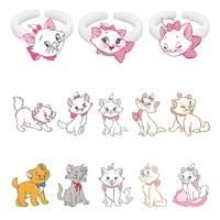 disney cute sweet marie cat ring white adjustable ring resin acrylic ring for decoration accessory rings creative jewelry fds162