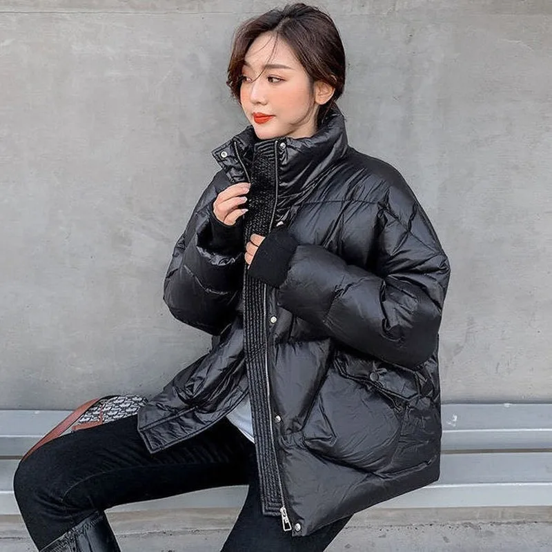 

Short Style Parkas Women Solid Pocket Zipper Winter Womens Fashion Ulzzang Lovely Candy Color Warm Soft Windproof Waterproof