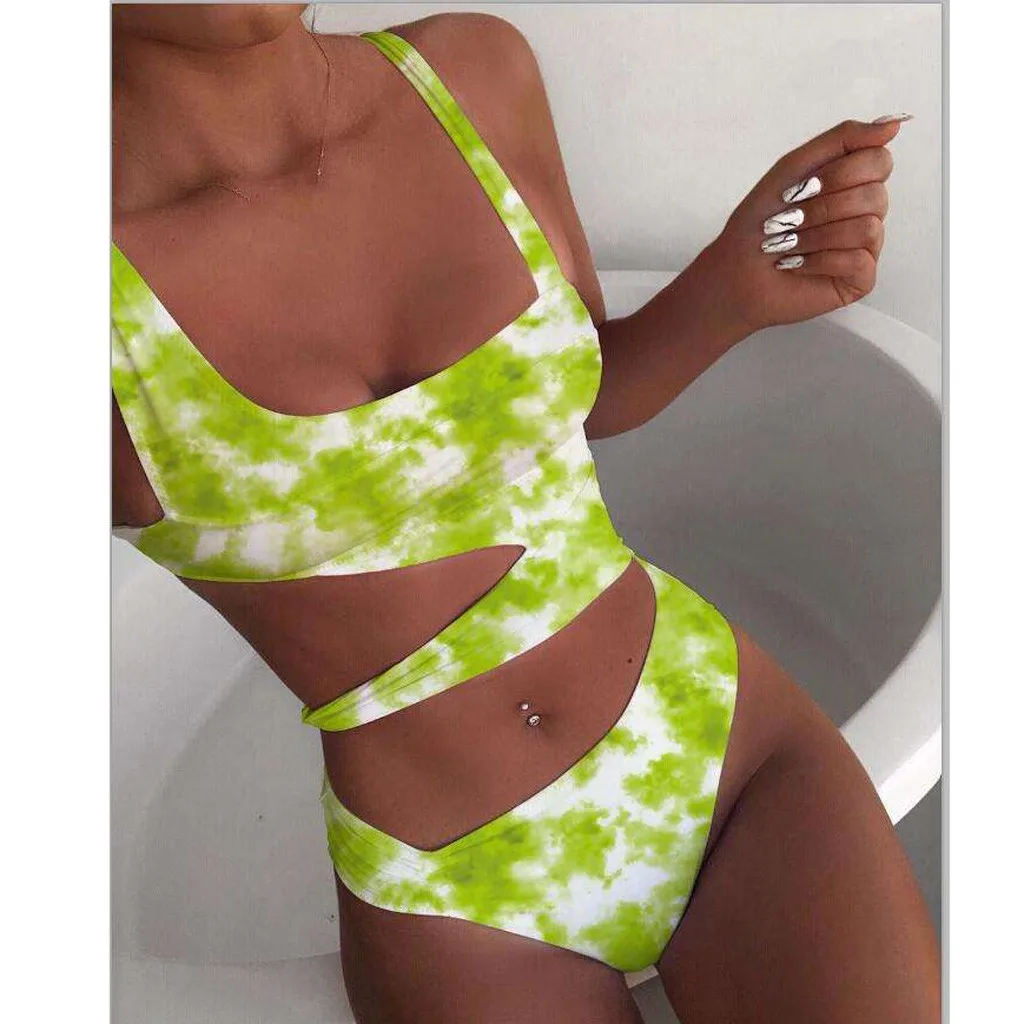 Новейший женский купальник-бикини Bakini Цельный купальник с вырезами дамское