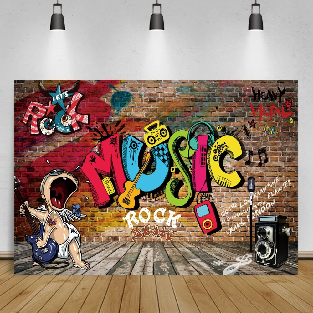 Фотофон Laeacco декорации с граффити для фотосъемки кирпичная стена гранж узор рок