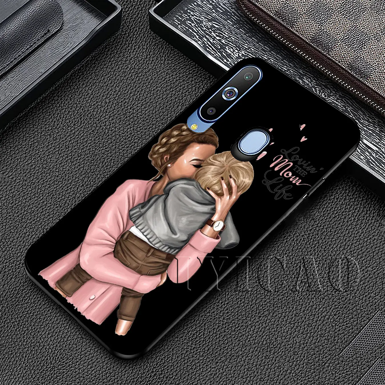 IYICAO Black Brown Hair Baby Mom Girl Queen Soft Case for Samsung Galaxy A51 A71 A81 A91 A41 A21 A11 A01 M10 M20 M30 M40 |
