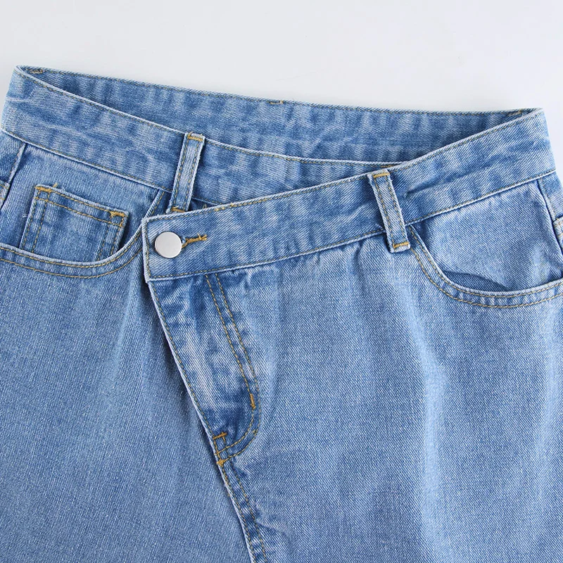 

Classic Biker Y2K Oversize Denim Pants Streetwear2020 Iamhotty High Waist Split Women's Jeans Baggy Casual Distressed Mom