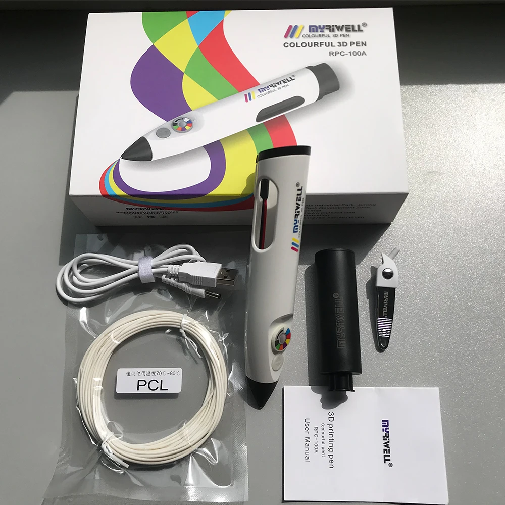 3d-ручка Myriwell стандартного цвета USB 1 75 мм картридж с нитью накаливания чернилами
