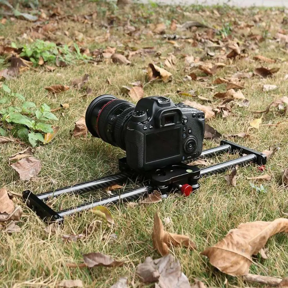 

42cm Carbon Fiber Camera Track Slider Video Stabilizer DSLR Camera Rail Camcorder Filming Photo with 1/4'' screw mount holes