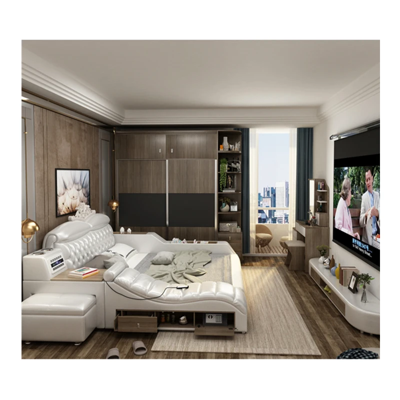 Современная мебель для спальни Многофункциональная Кожаная Массажная