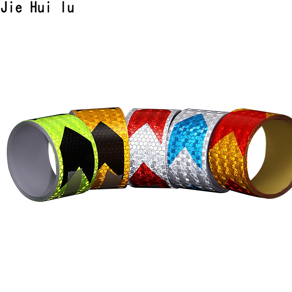 Самоклеящаяся светоотражающая лента из ПВХ ширина 5 см длина 100 предупреждающая