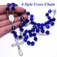 5 new style heart shaped and square shaped beads cross pendant religious prayer accessories jewelrys necklace gift preferred