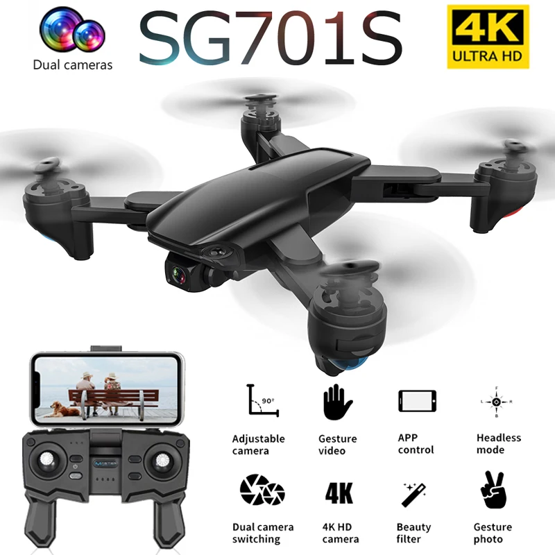 2020 Новинка SG701 SG701S GPS Дрон с двойной камерой 4K HD стандартная Wi Fi FPV широкоугольный