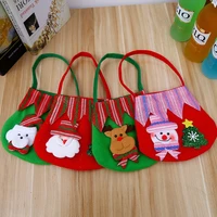 christmas candy gifts bags non woven fabrics portable cute xmas handbag santa claus snowman jewelry pouches