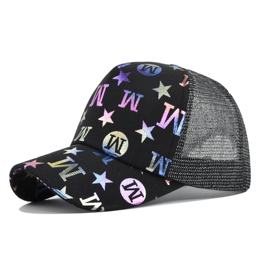 

Fashion Baseball Caps Cotton M Letter Star Graffiti Glittering Cool Hat Men Women Adjustable Sunscreen Hat Streetwear Cap Panama