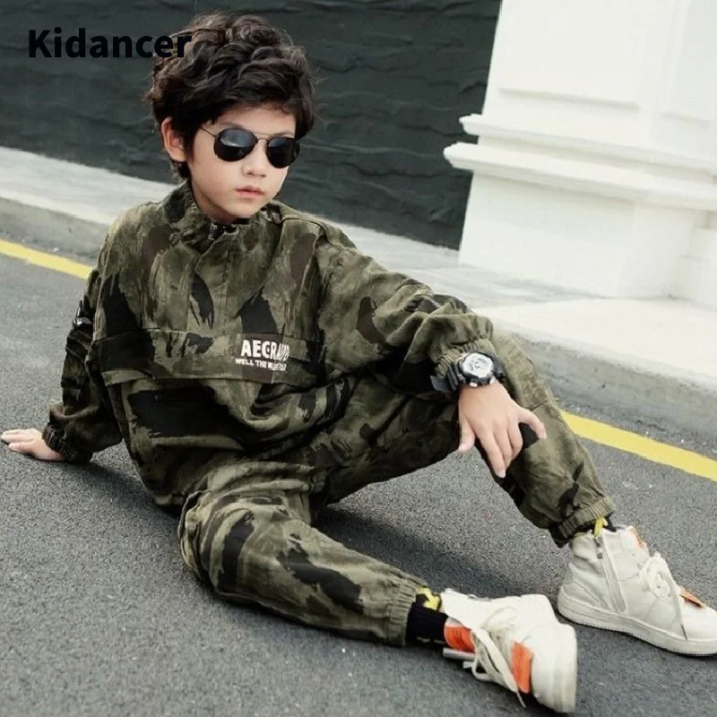 Детский комплект из 2 предметов спортивный костюм военная униформа Детские
